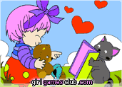 girl and cat painting game